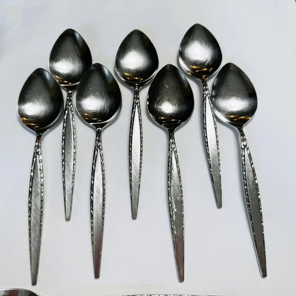 Oneida Community VENETIA Stainless Flatware Burnished Lot 21 Pcs Forks Spoons